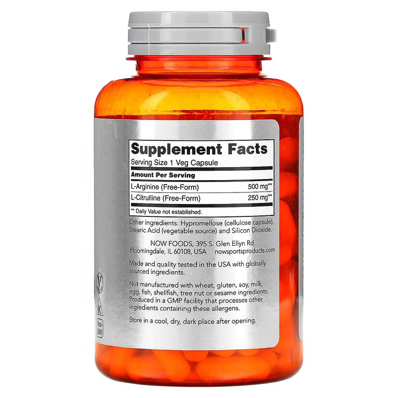 NOW Foods, Arginine & Citrulline, 120 Veg Capsules