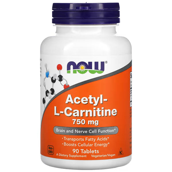 NOW Foods, Acetyl-L-Carnitine, 750 mg, 90 tabletten