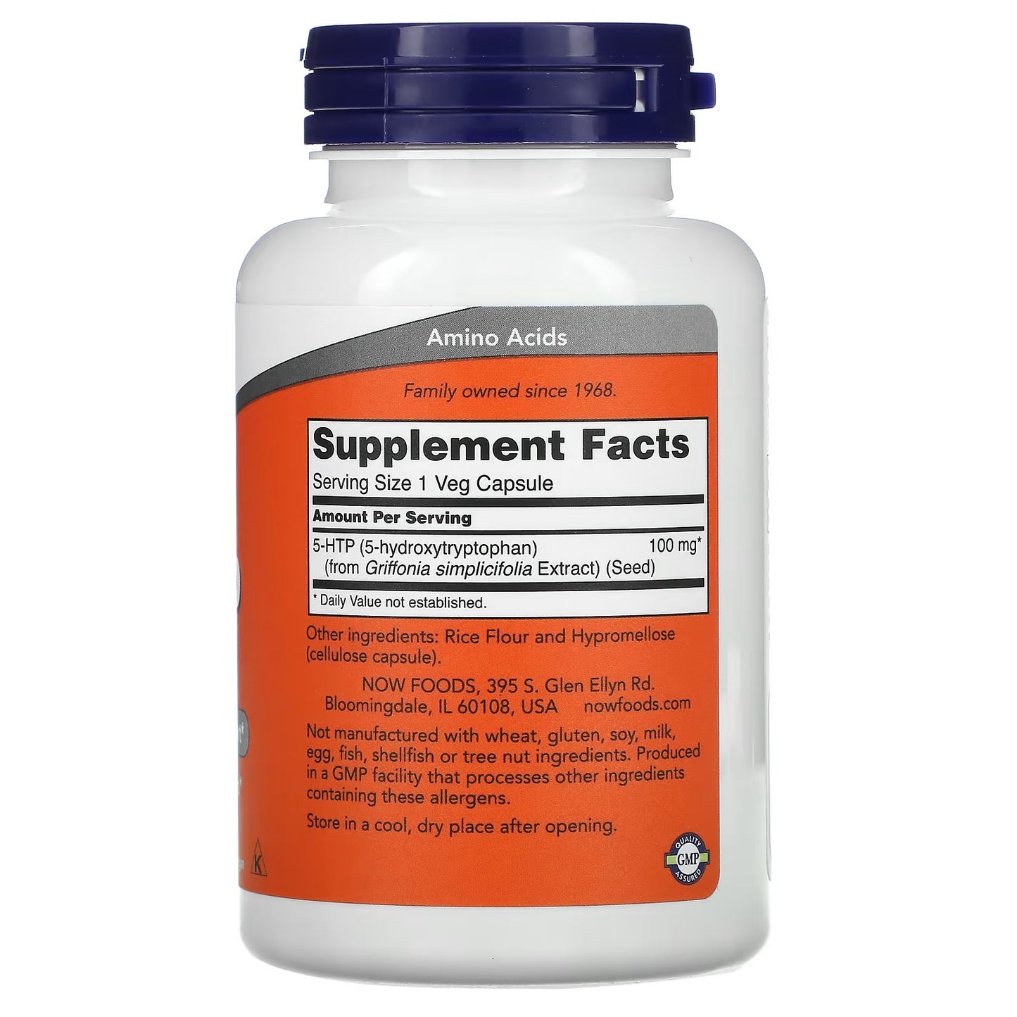 NOW FOODS 5-HTP, 100 mg, 120 Veg Capsules