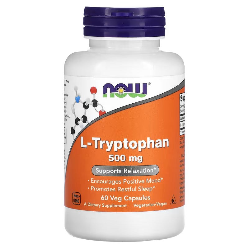NOW Foods, L-Tryptofaan 500mg 60 Veg capsules