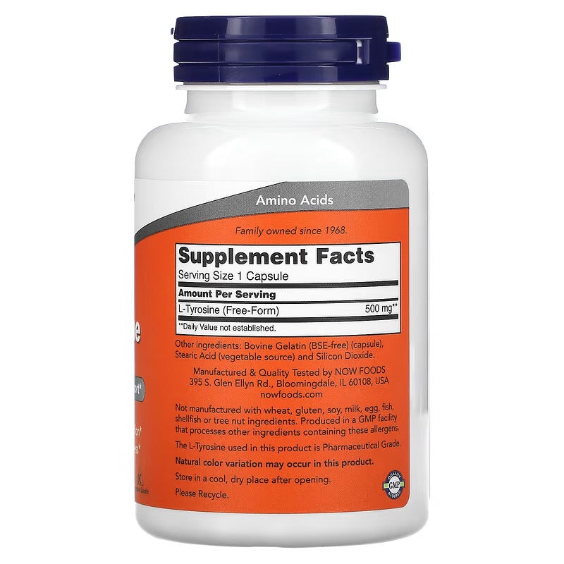 NOW Foods, L-Tryptofaan 500mg 120 Veg capsules (500 mg per capsule)
