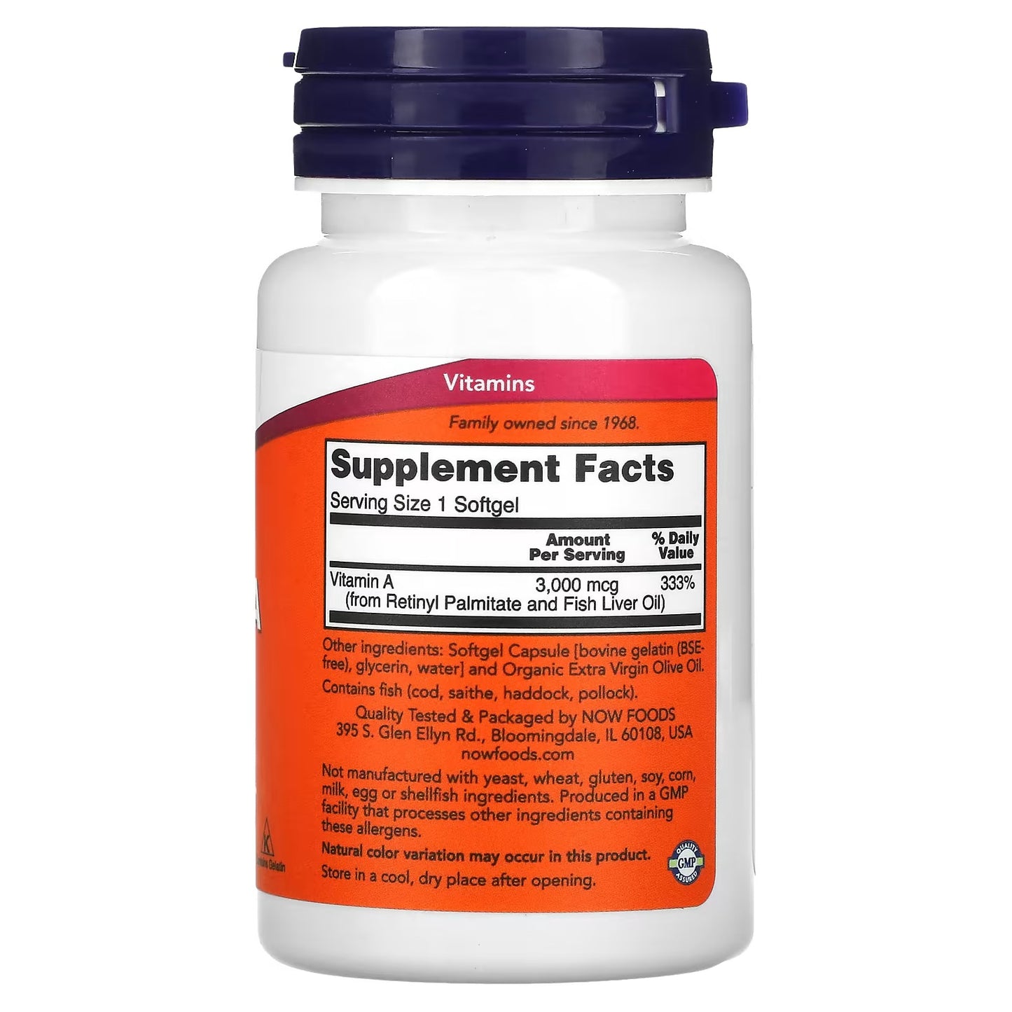 NOW Foods, Vitamine A, 10,000 IU, 100 Softgels