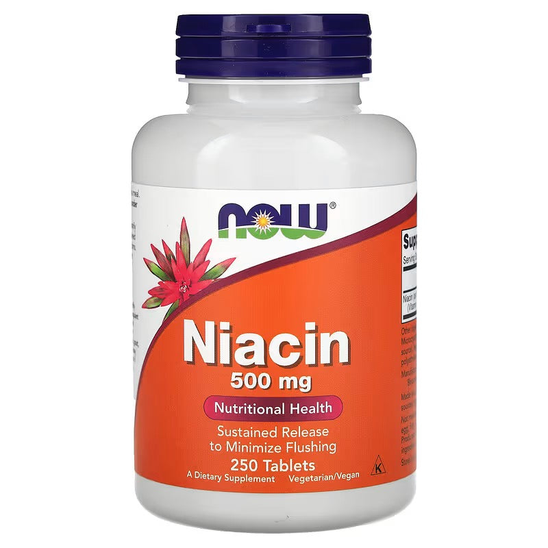 NOW Foods, Niacine, 500 mg, 250 tabletten
