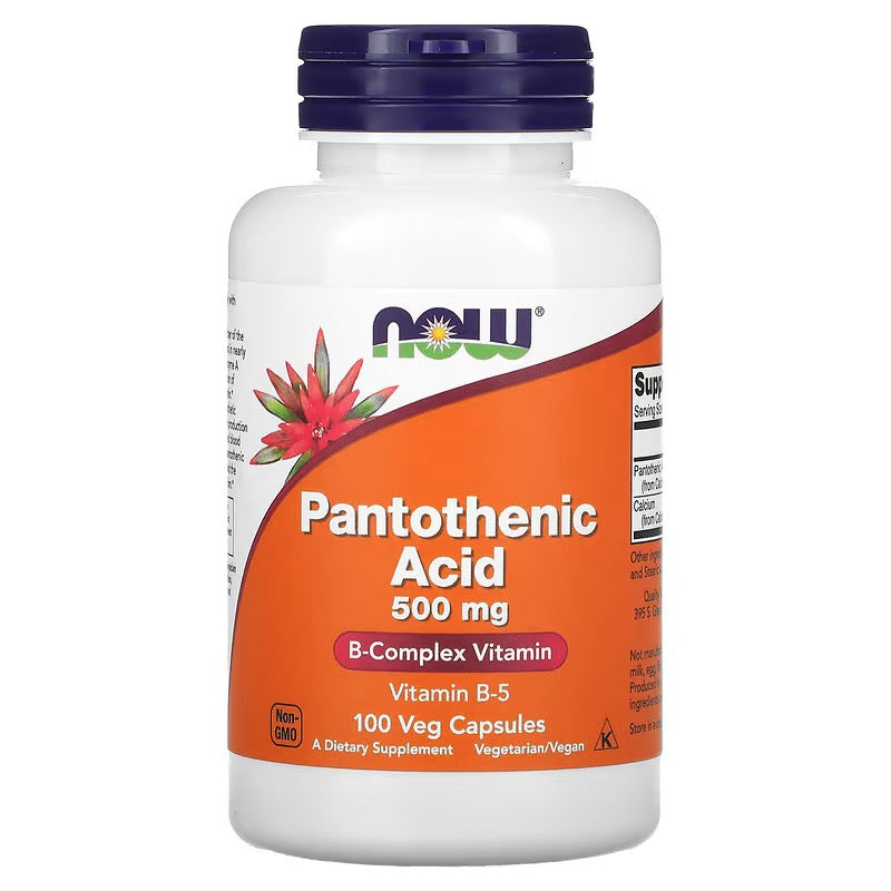 NOW Foods, Pantotheenzuur, 500 mg, 100 veg capsules