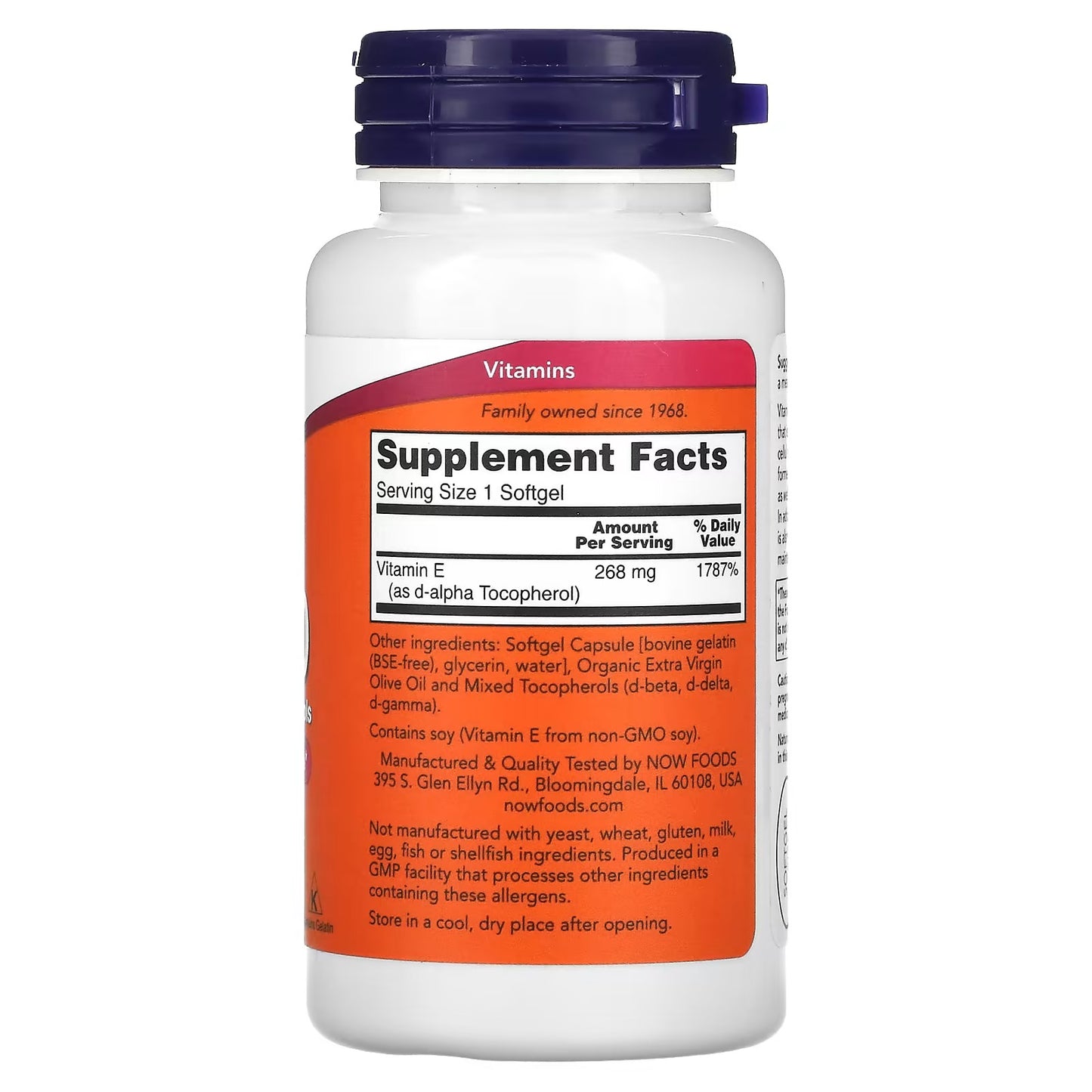 NOW Foods, E-400 met gemengde tocoferolen, 268 mg (400 IE), 100 softgels