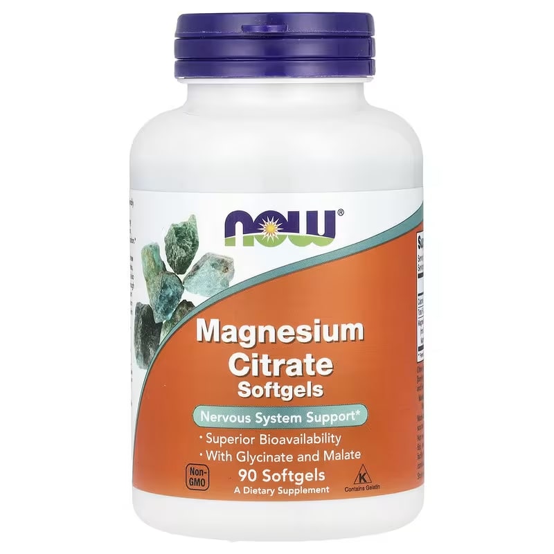 NOW Foods, Magnesiumcitraat, 90 softgels