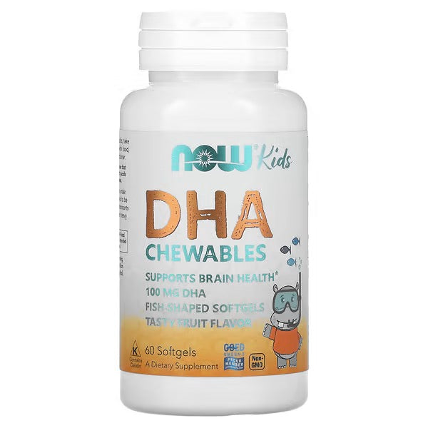 NOW Foods, Kid's DHA Kauwtabletten, Fruitsmaak, 60 Softgels