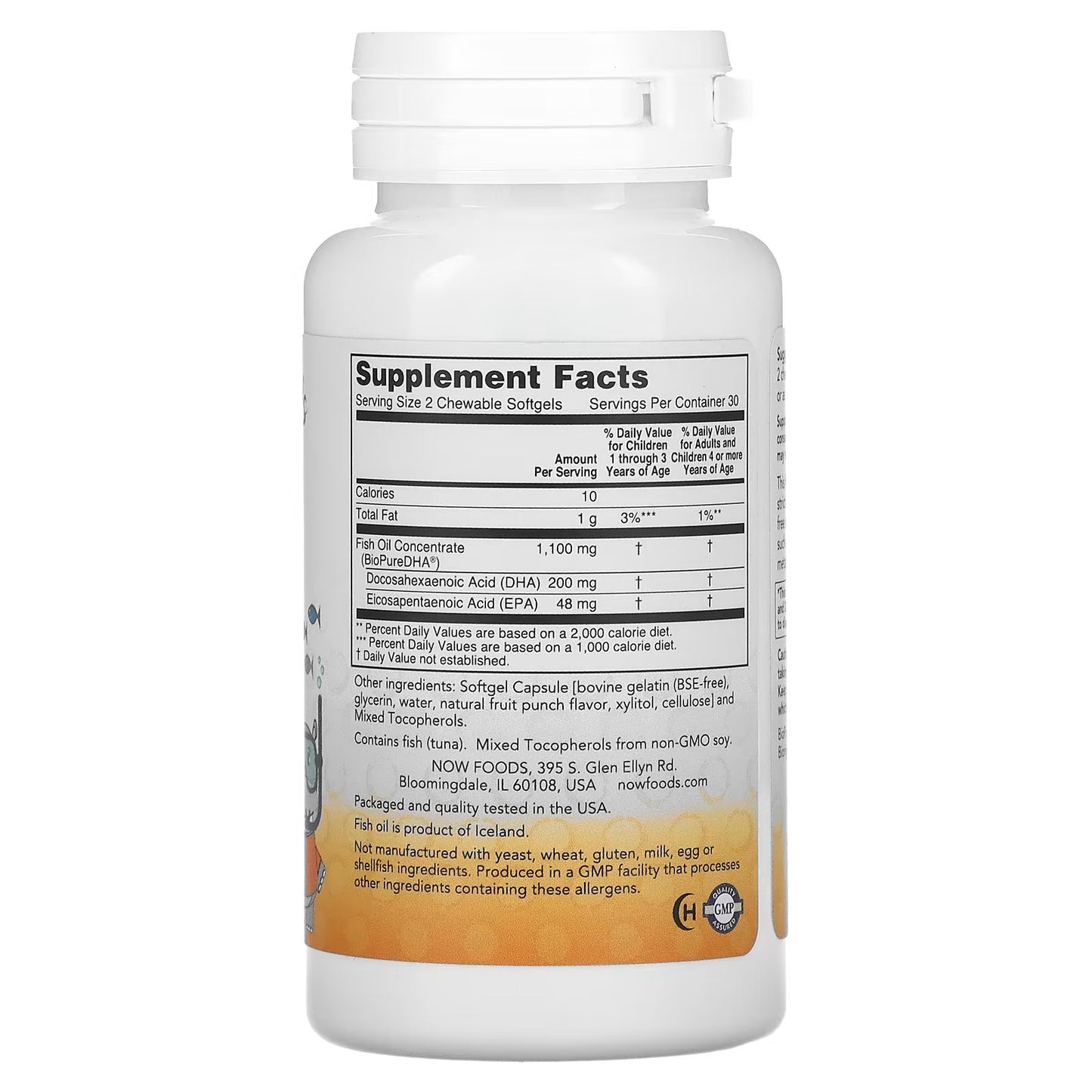 NOW Foods, Kid's DHA Kauwtabletten, Fruitsmaak, 60 Softgels