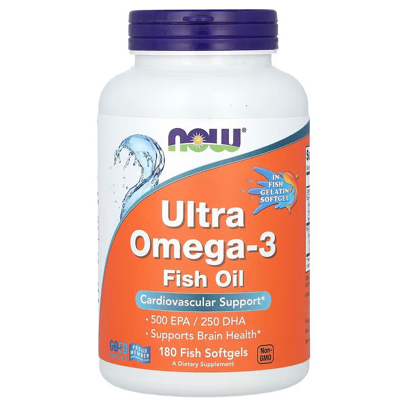 NOW Foods, Ultra Omega-3 Visolie, 180 Vis Softgels