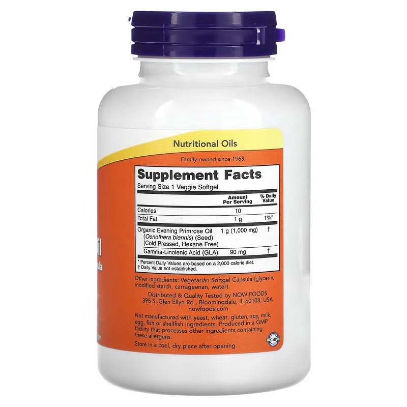 NOW Foods, Teunisbloemolie, 1.000 mg, 90 vegetarische softgels