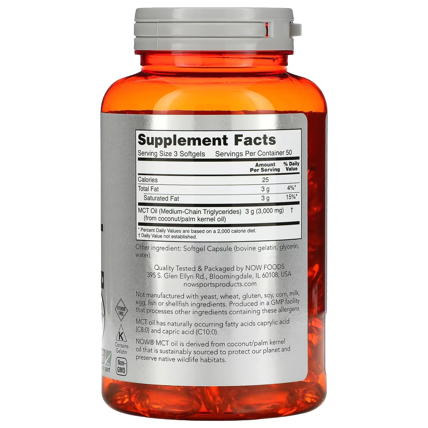 NOW Foods, MCT Olie, 1000 mg, 150 Softgels