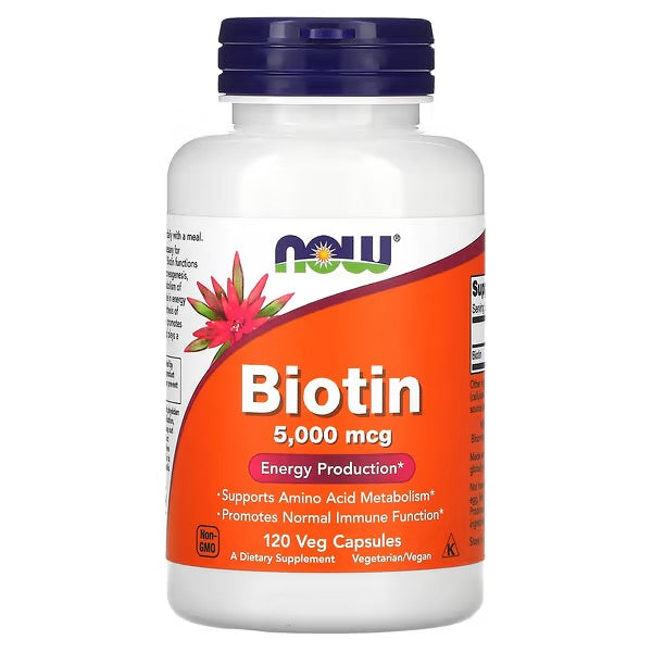 NOW Foods, Biotine, 5000 mcg, 120 Veg Capsules
