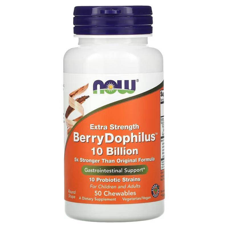 NOW Foods, Extra Sterke Bessen Dophilus, 50 Kauwtabletten