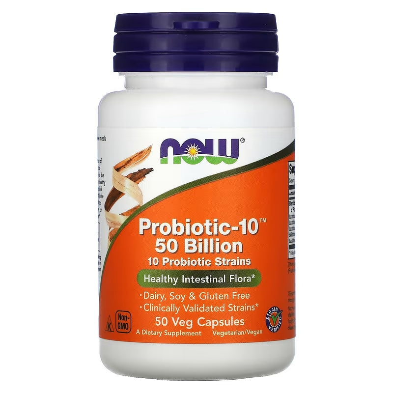 NOW Foods, Probiotic-10, 50 miljard, 50 cap