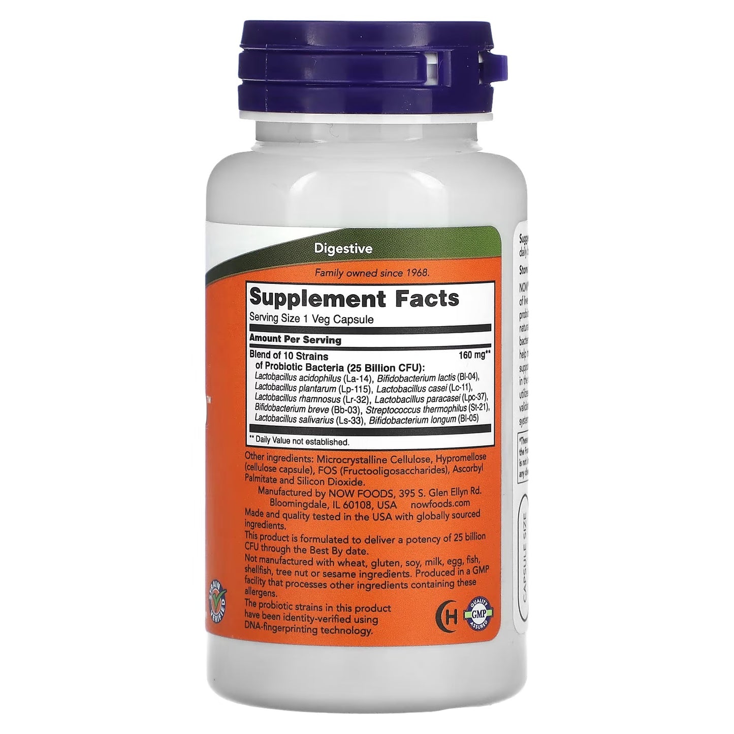 NOW Foods, Probiotic-10, 25 Miljard, 100 Veg Capsules