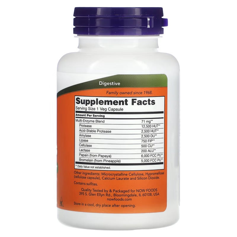 NOW Foods, Plantenenzymen, 120 veg caps