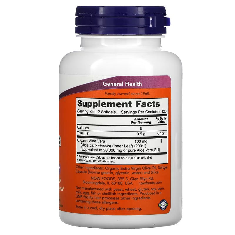 NOW Foods, Aloe Vera Gels, 10,000 mg, 250 Softgels