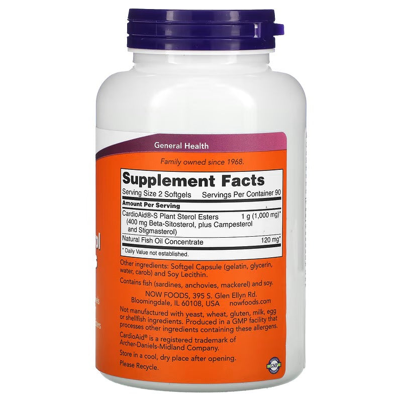 NOW Foods, Beta-Sitosterol Plantensterolen, 180 Softgels