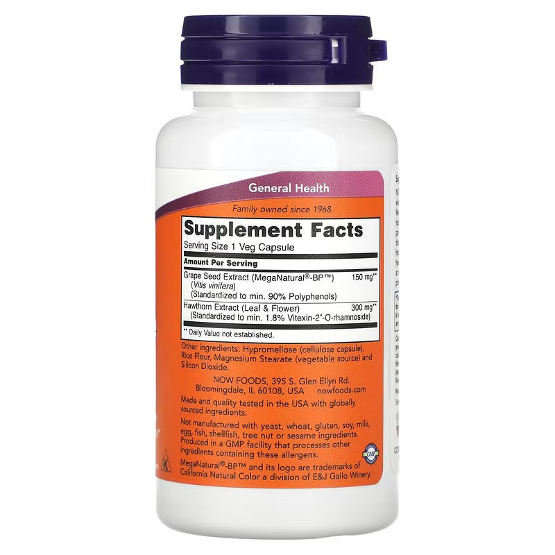 NOW Foods, Bloeddruk Gezondheid 90 Veg Capsules