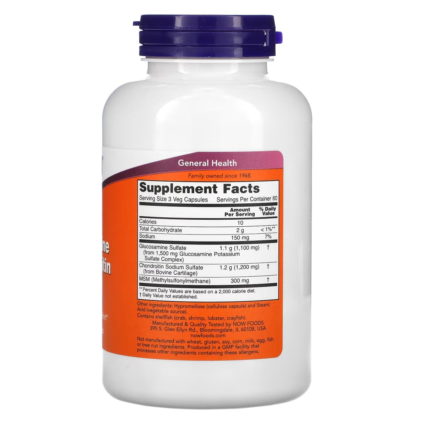 NOW Foods, Glucosamine & Chondroitin met MSM, 180 Capsules