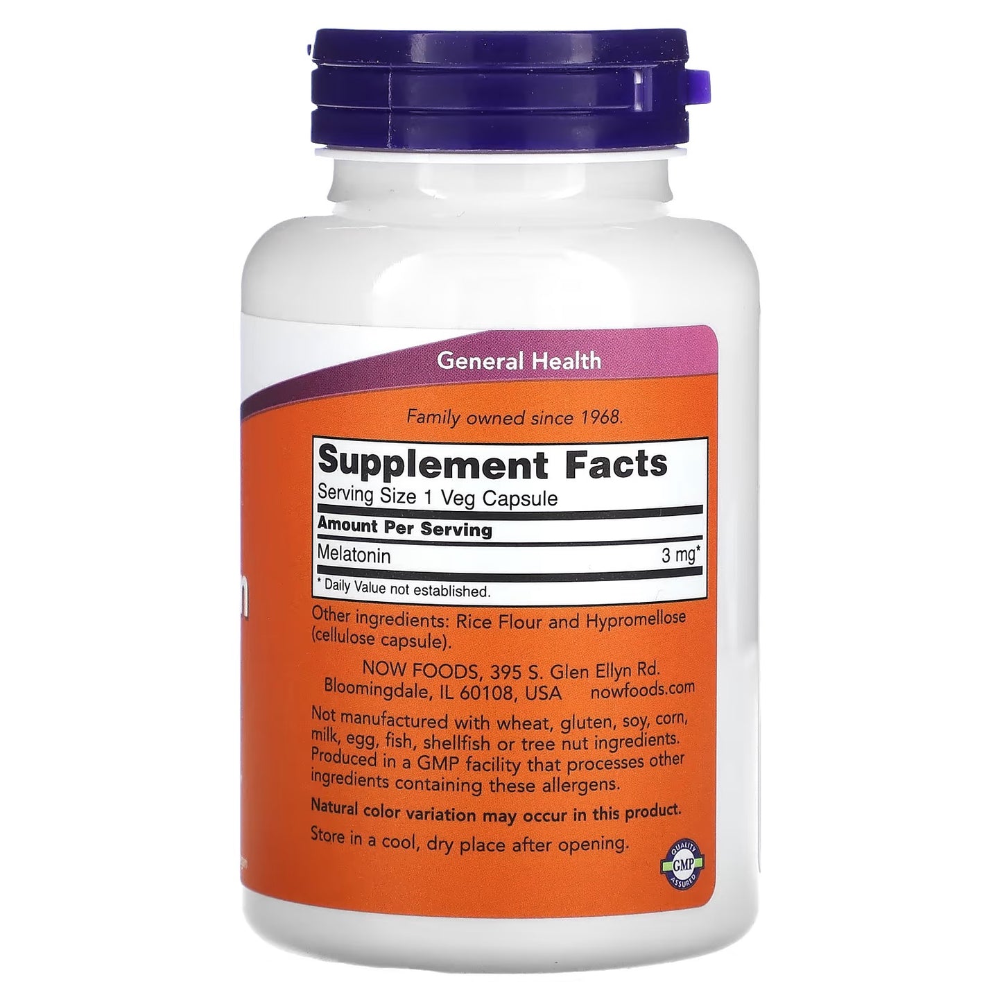 NOW Foods, Melatonine, 3 mg, 180 Veg Capsules