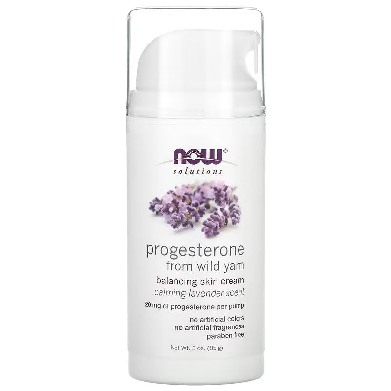 NOW Foods, Progesteron uit wilde yam, balancerende huidcrème, kalmerende lavendel, 85 g