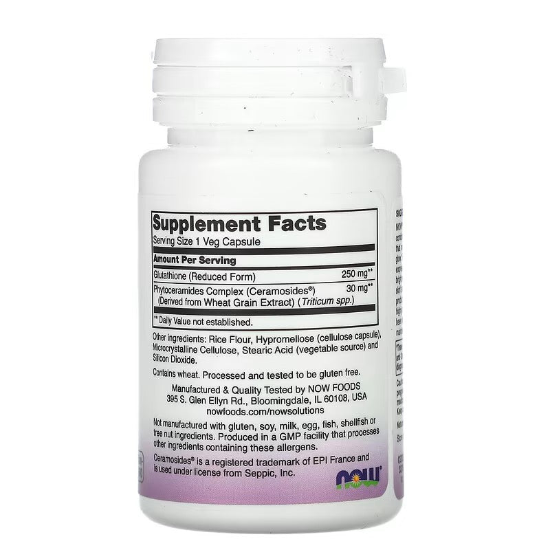 NOW Foods, Glutathion huid verhelderend middel, 30 veg capsules