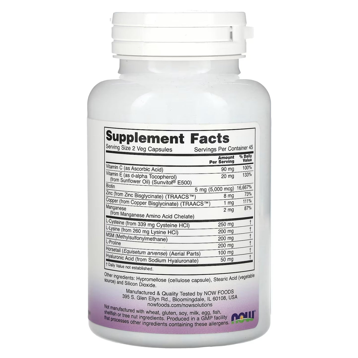 NOW Foods, Vegan Hair, Skin & Nails, 90 Veg Capsules