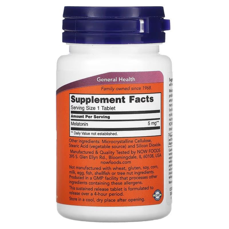 NOW Foods, Melatonine, 5 mg, 120 tabletten