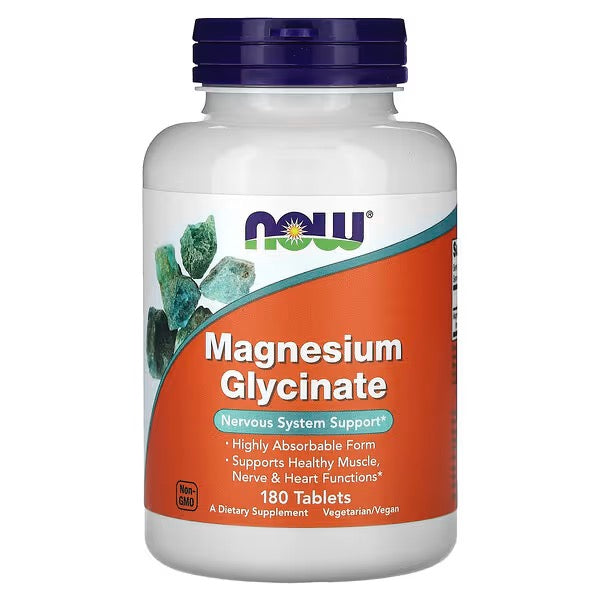 NOW Foods, Magnesium glycinaat, 180 Tablets
