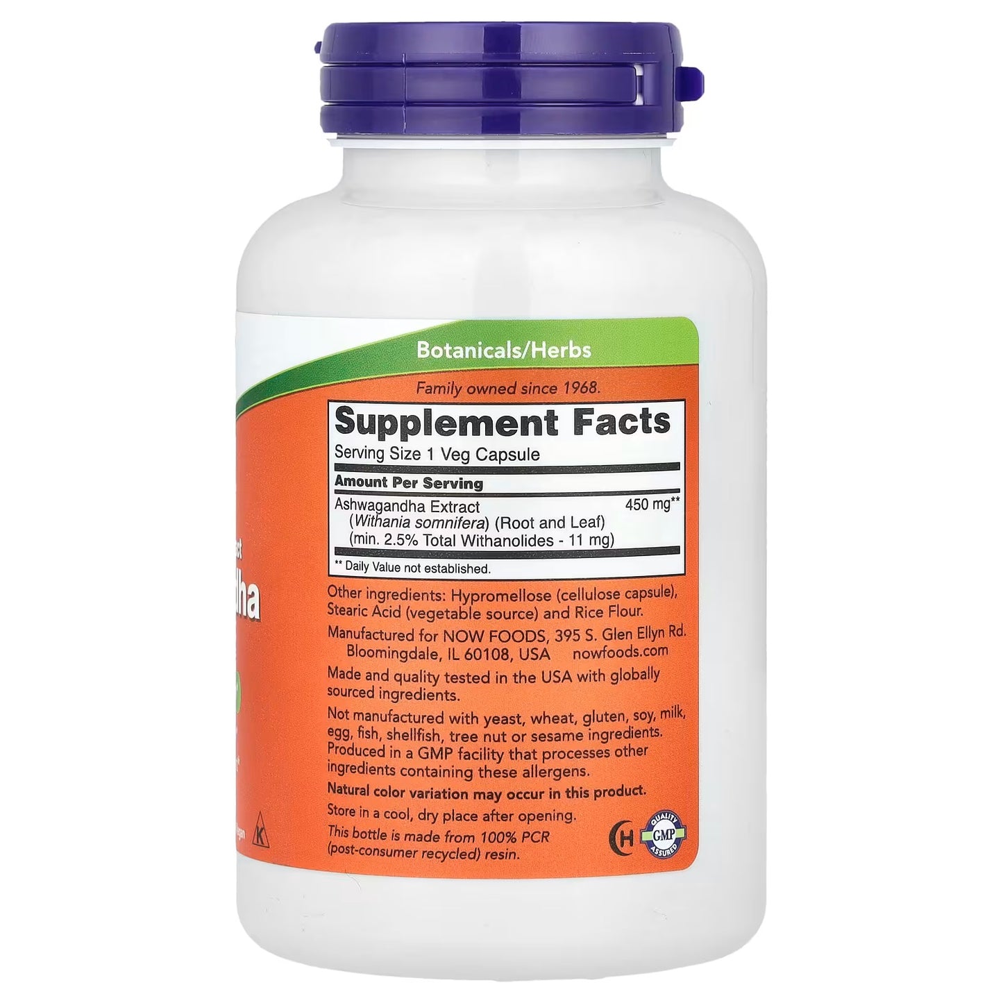 NOW Foods, Ashwagandha, 450 mg, 180 Veg Capsules