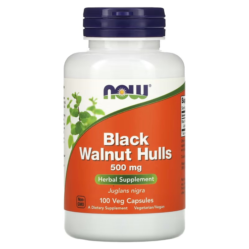 NOW Foods, Zwarte Walnootschillen, 500 mg, 100 veg capsules