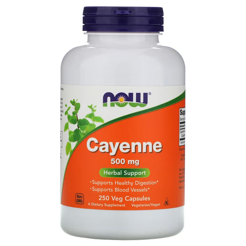 NOW FOODS - Cayenne, 500 mg, 250 Veg capsules