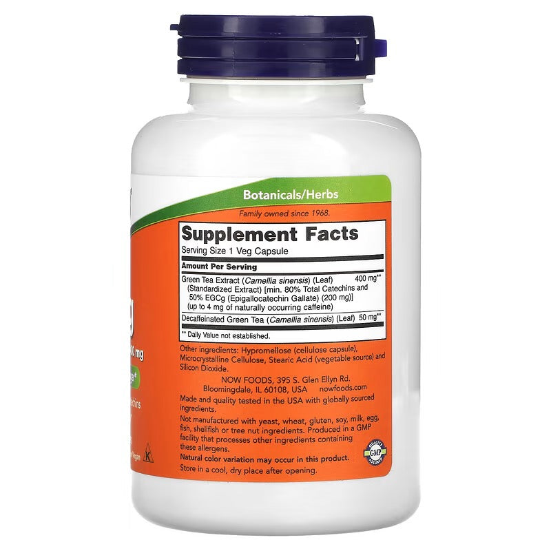 NOW Foods, EGCg, Groene Thee Extract, 400 mg, 180 Veg Caps