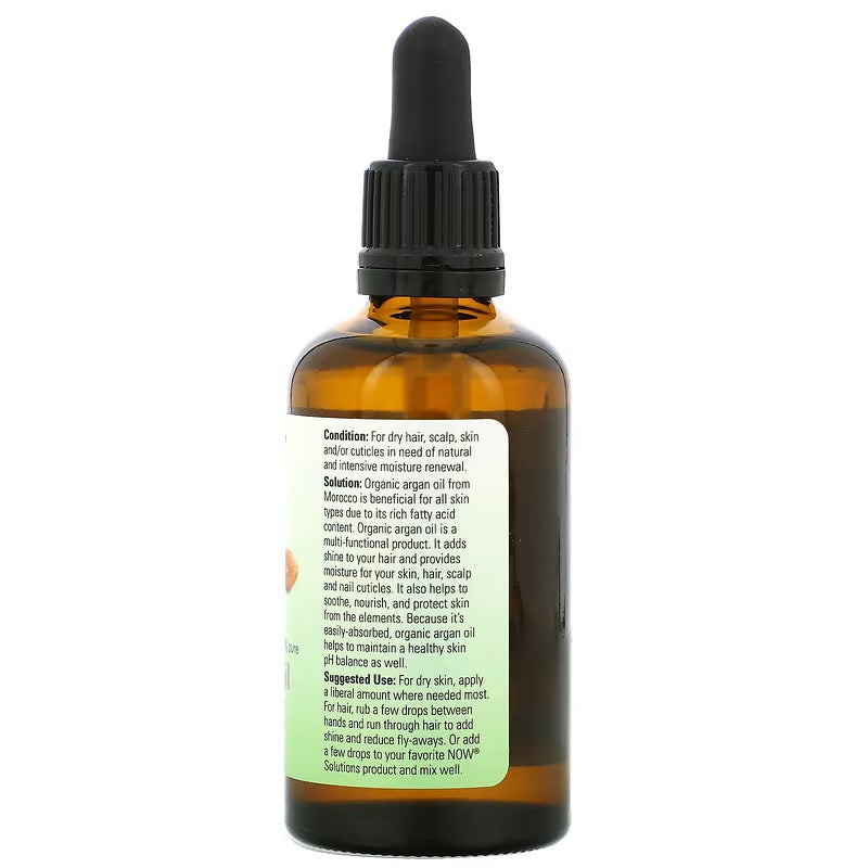 NOW Foods, Gecertificeerde biologische en 100% pure Arganolie, 59 ml