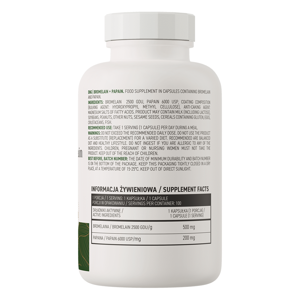 OstroVit, Bromelaïne + Papaïne, 100 plantaardige capsules