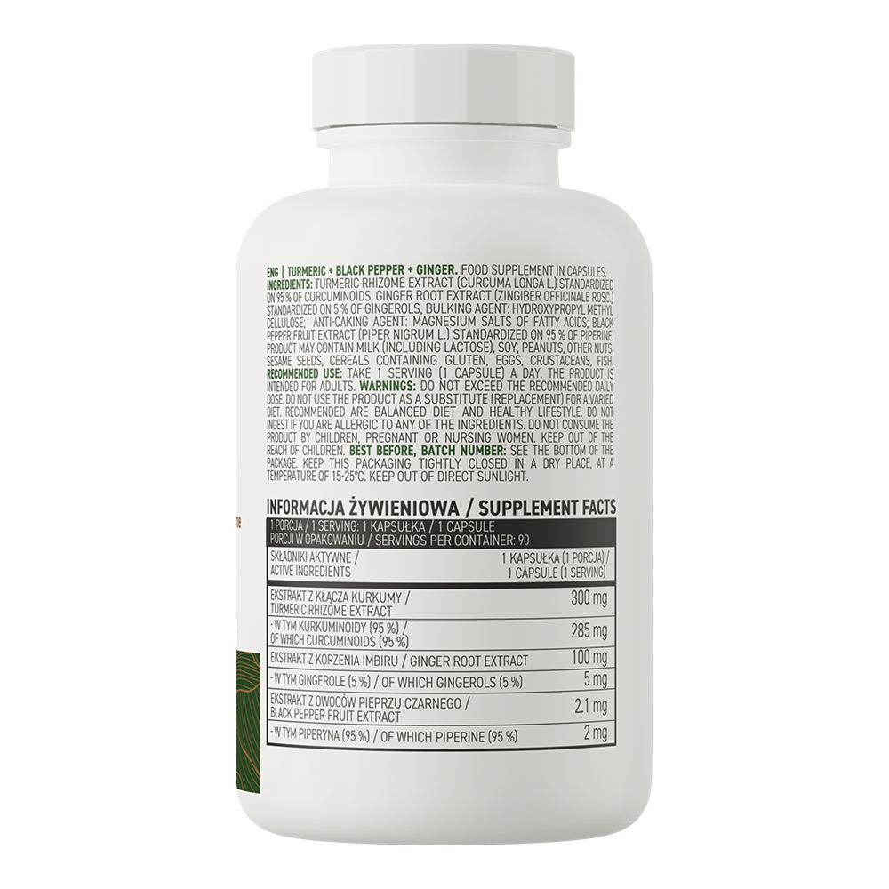 OstroVit, Kurkuma, Zwarte Peper en Gember, 90 capsules