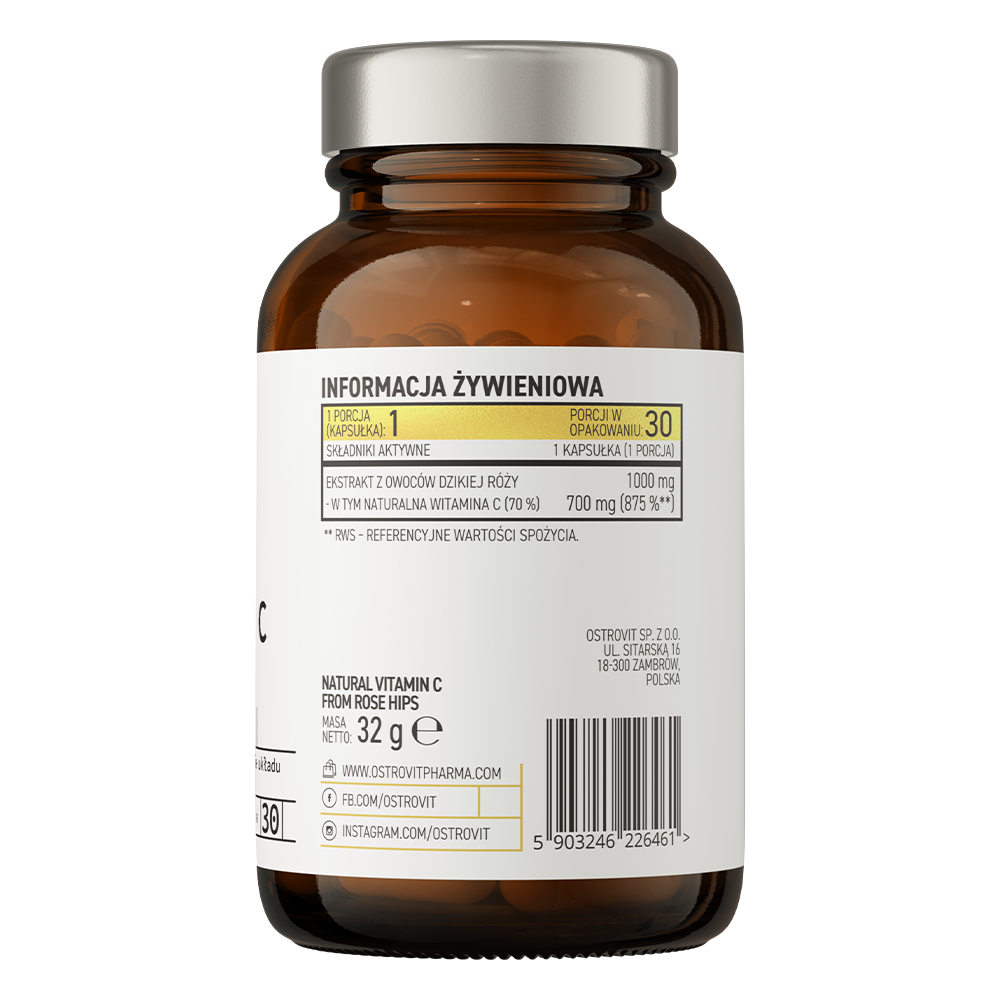 OstroVit, Natuurlijke vitamine C uit rozenbottels, 30 capsules