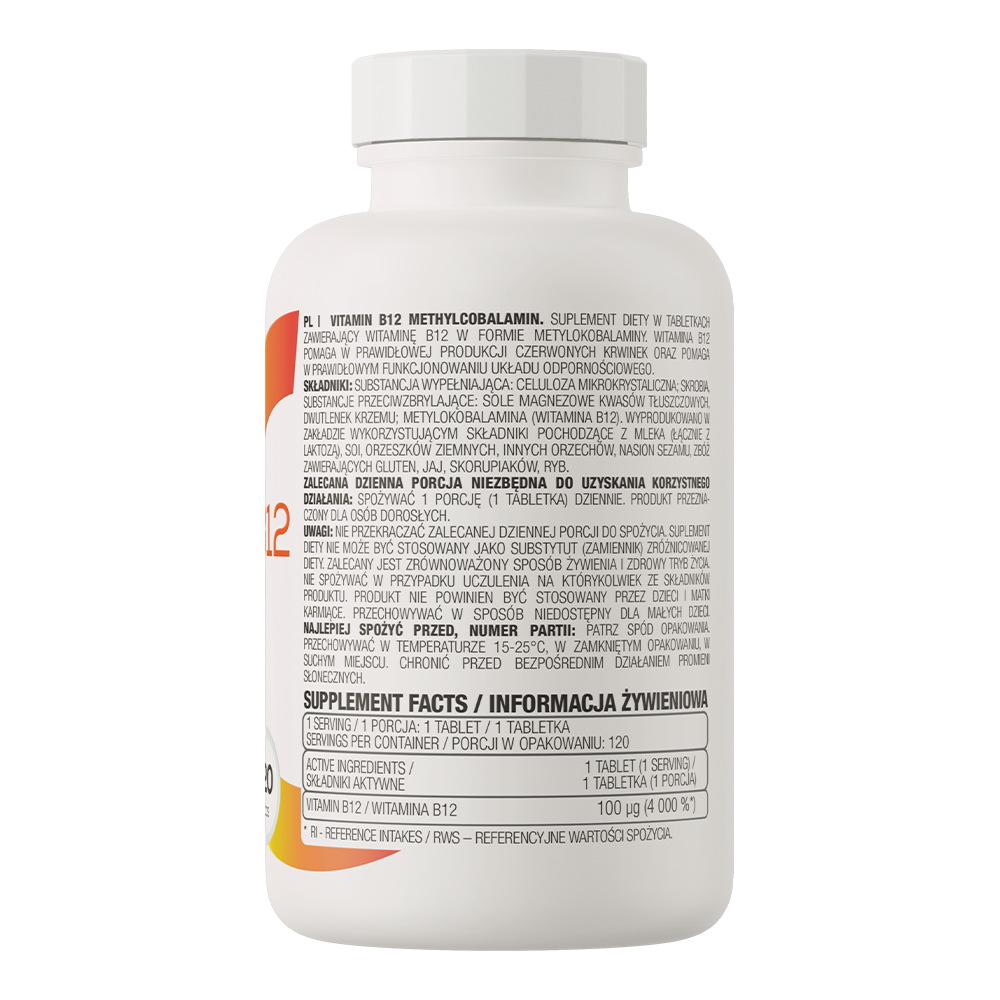 OstroVit, Vitamine B12 Methylcobalamine 100 mcg, 120 tabletten