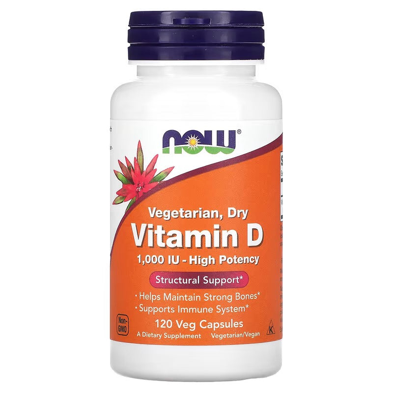 NOW Foods, Vegetarische droge vitamine D, 1.000 IE, 120 veg caps