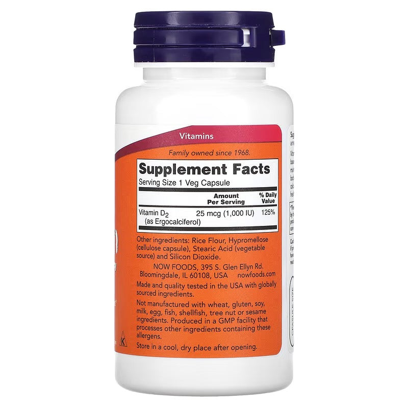 NOW Foods, Vegetarische droge vitamine D, 1.000 IE, 120 veg caps