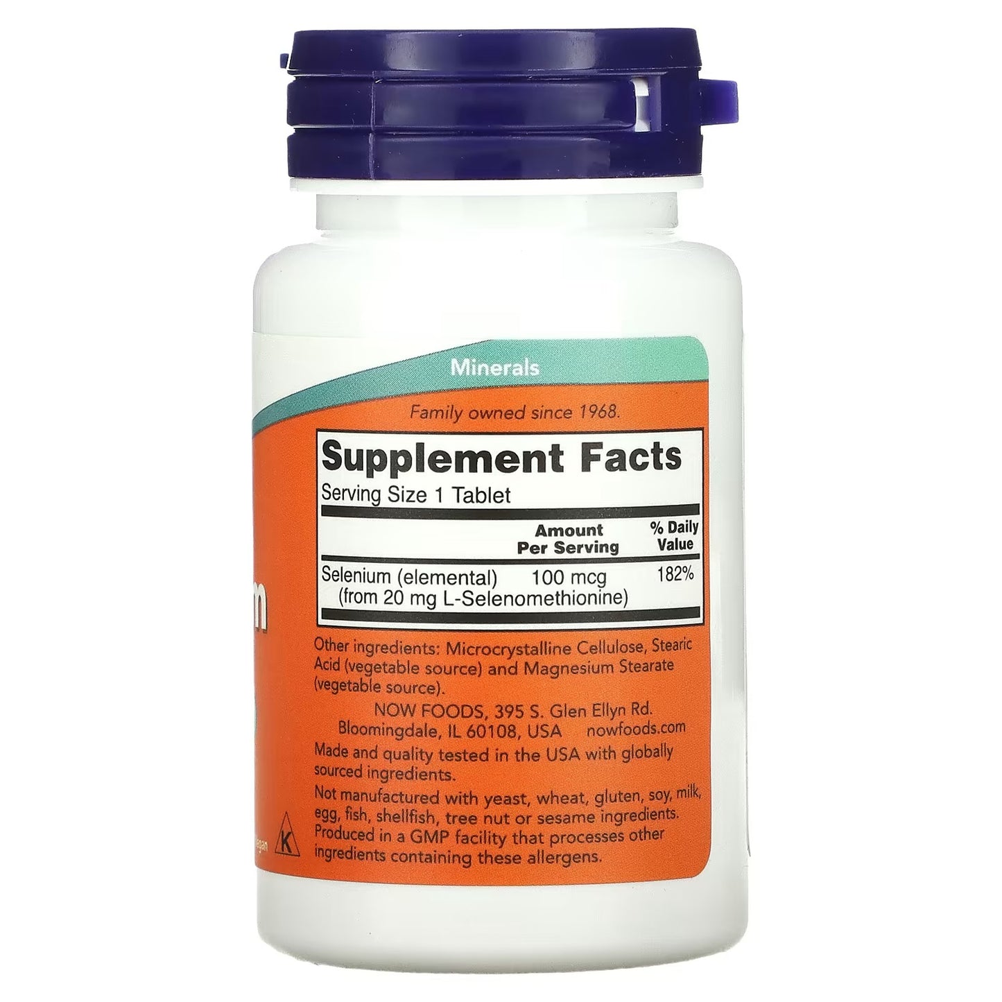 NOW Foods, Selenium, 100 mcg, 100 Tabletten