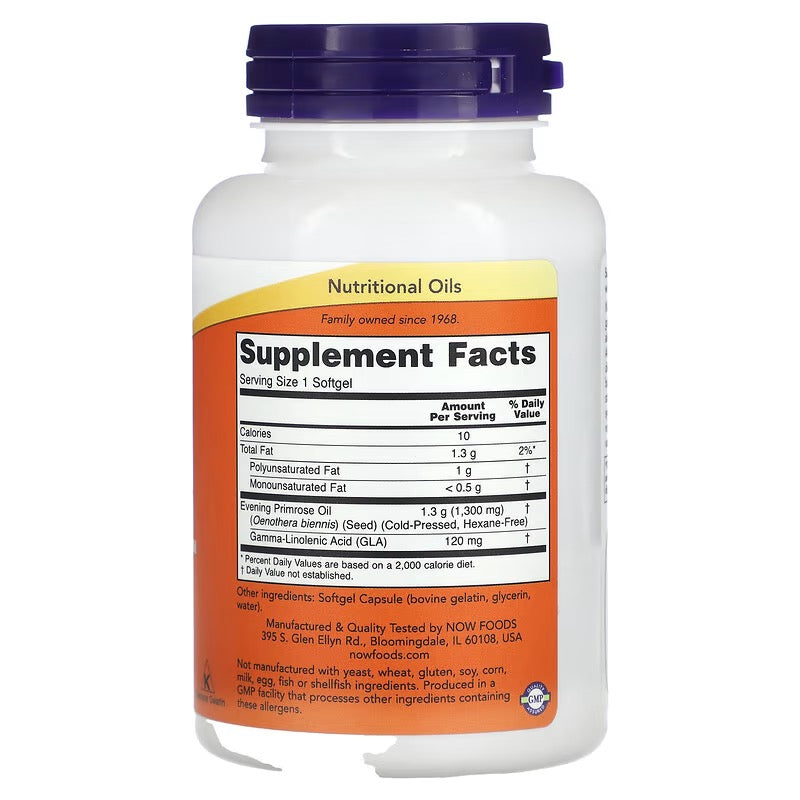 NOW Foods, Super Primrose, Teunisbloemolie, 1.300 mg, 60 softgels