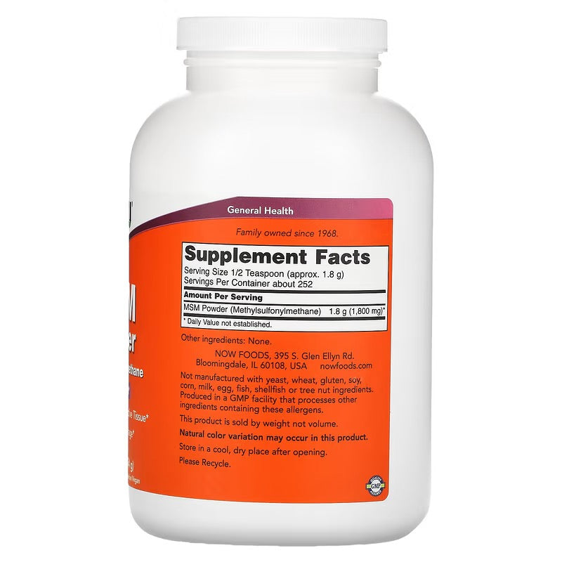 NOW Foods, MSM-poeder, 454 g