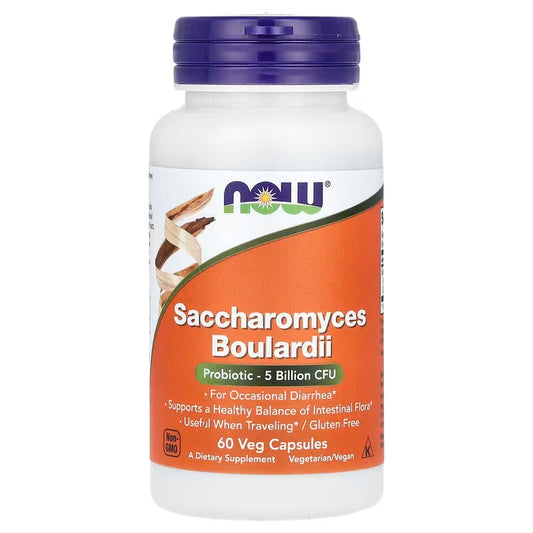 NOW Foods, Saccharomyces Boulardii, Probioticum, 5 miljard CFU, 60 veg caps