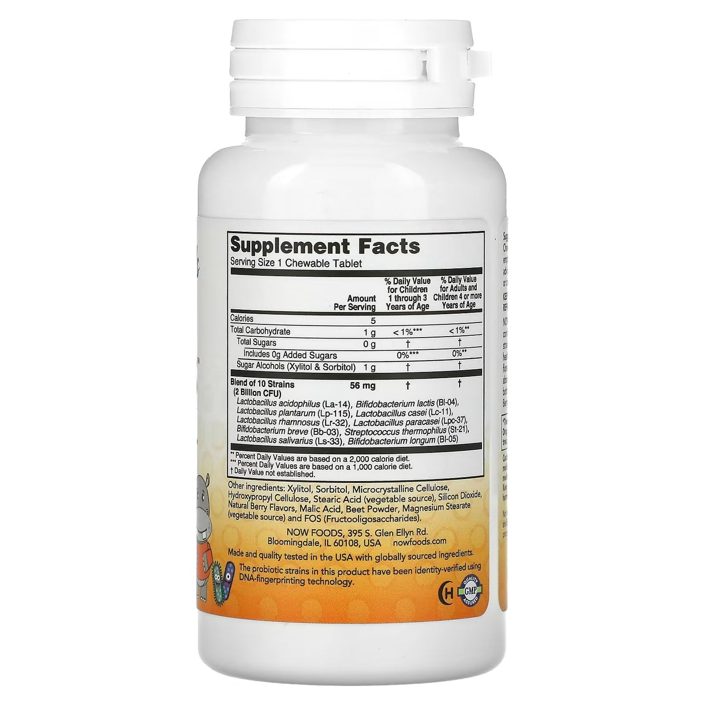 NOW Foods, Berry Dophilus, Kinderen, 2 Billion, 60 Kauwtabletten