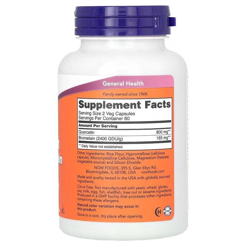 NOW Foods, Quercetine met Bromelaïne, 120 veg caps