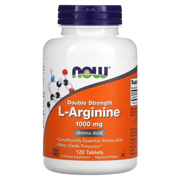NOW Foods, L-Arginine, Dubbele sterkte, 1000 mg, 120 Tabletten