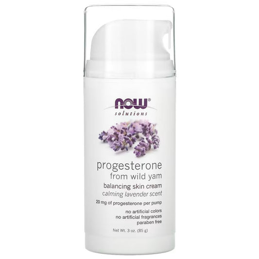 NOW Foods, Progesteron uit wilde yam, balancerende huidcrème, kalmerende lavendel, 85 g