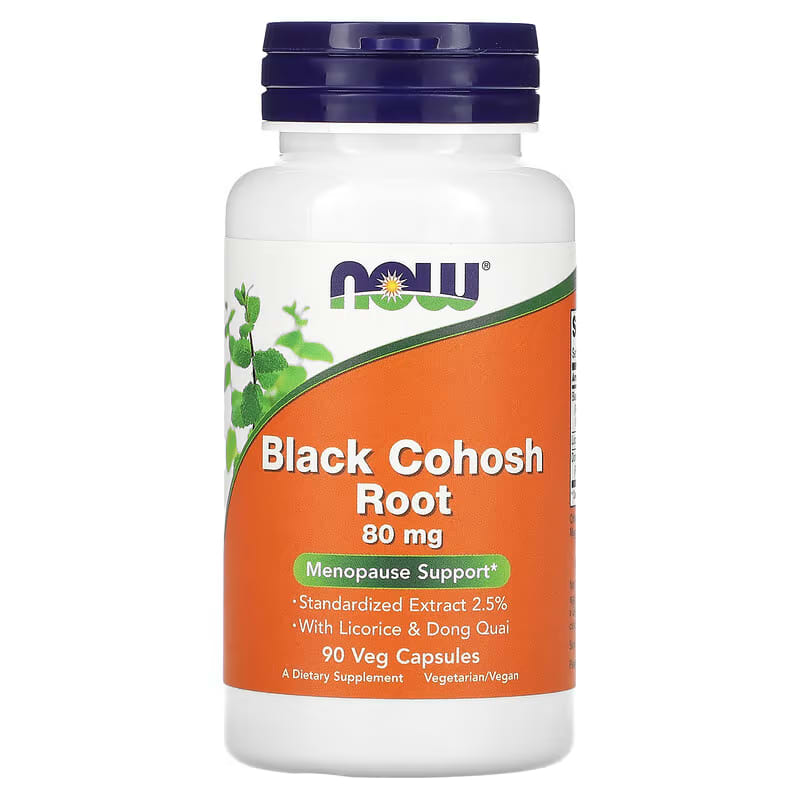 NOW Foods, Zilverkaarswortel (Black Cohosh), 80 mg, 90 veg capsules